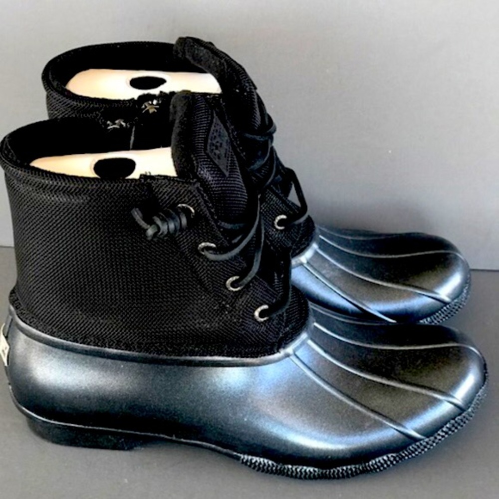 Sperry Saltwater Pearlized Metallic Duck Boots NIB